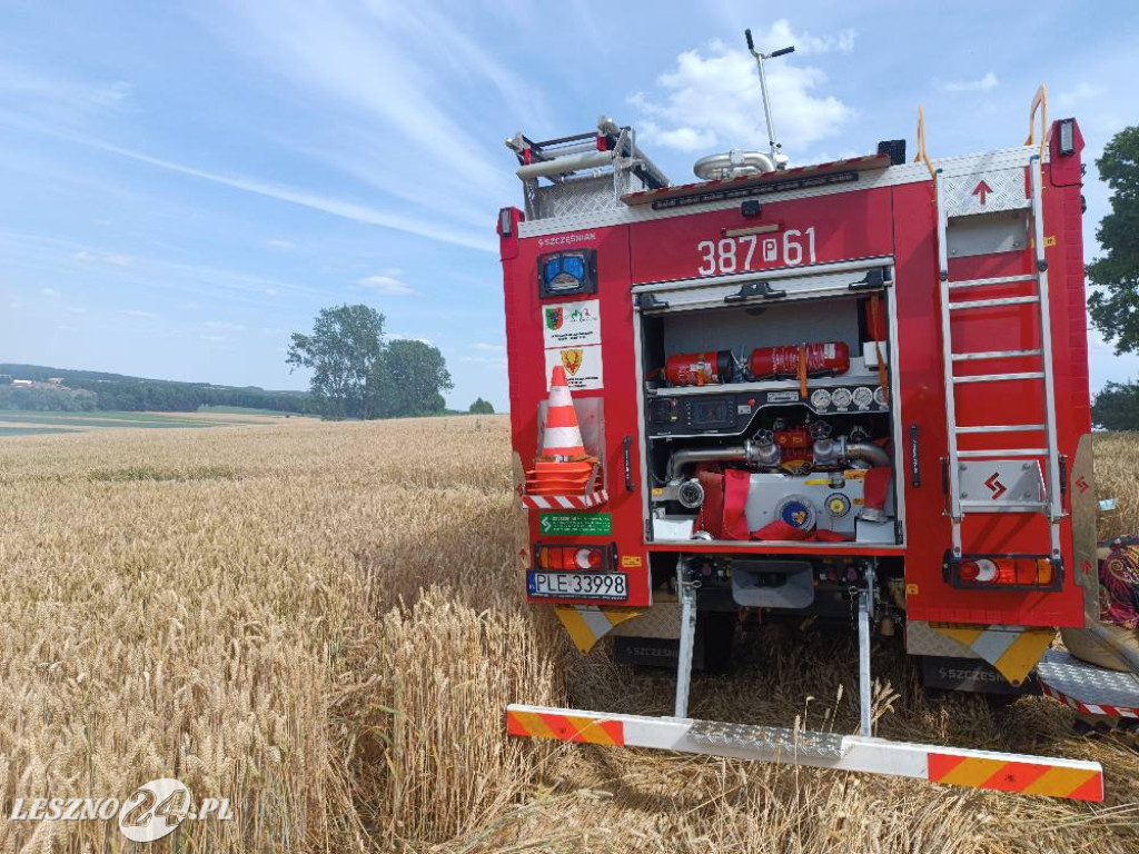 Pożar zboża w Kleszczewie
