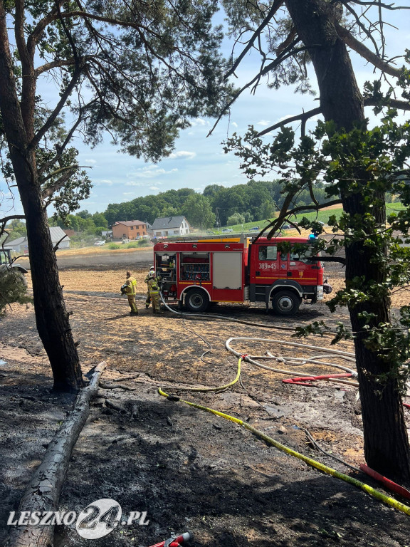 Pożar zboża w Kleszczewie