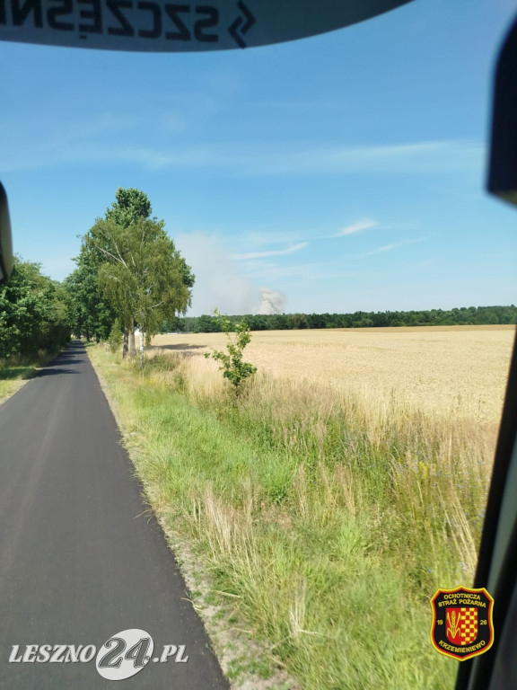 Pożar zboża w Kleszczewie