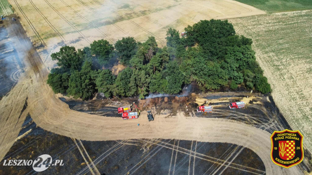 Pożar zboża w Kleszczewie