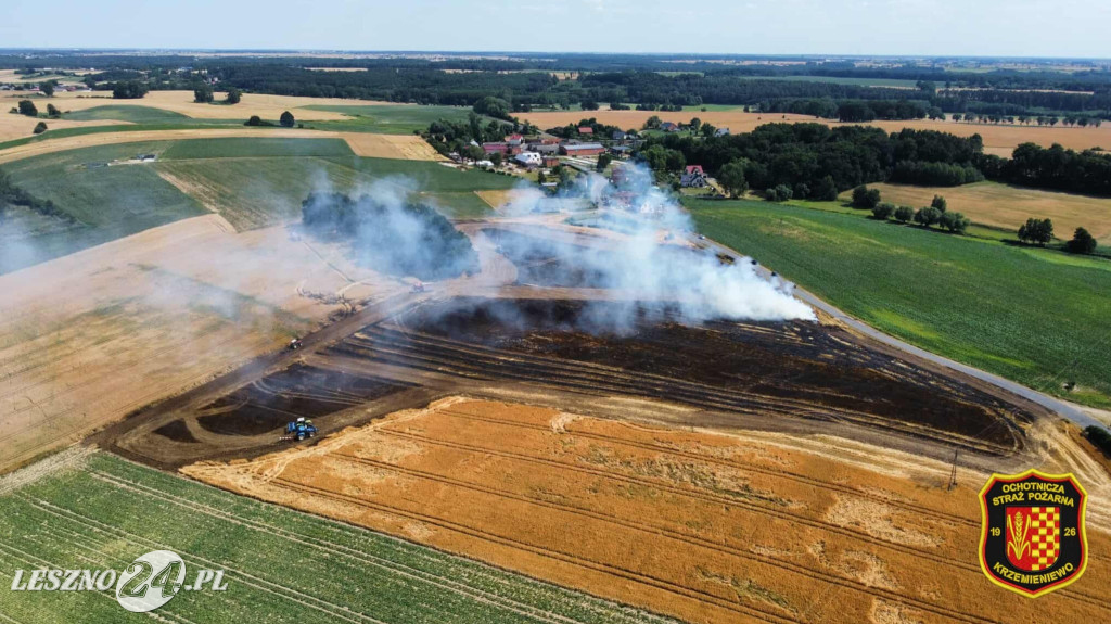 Pożar zboża w Kleszczewie