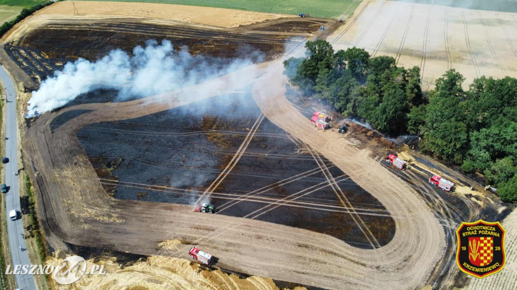 Pożar zboża w Kleszczewie