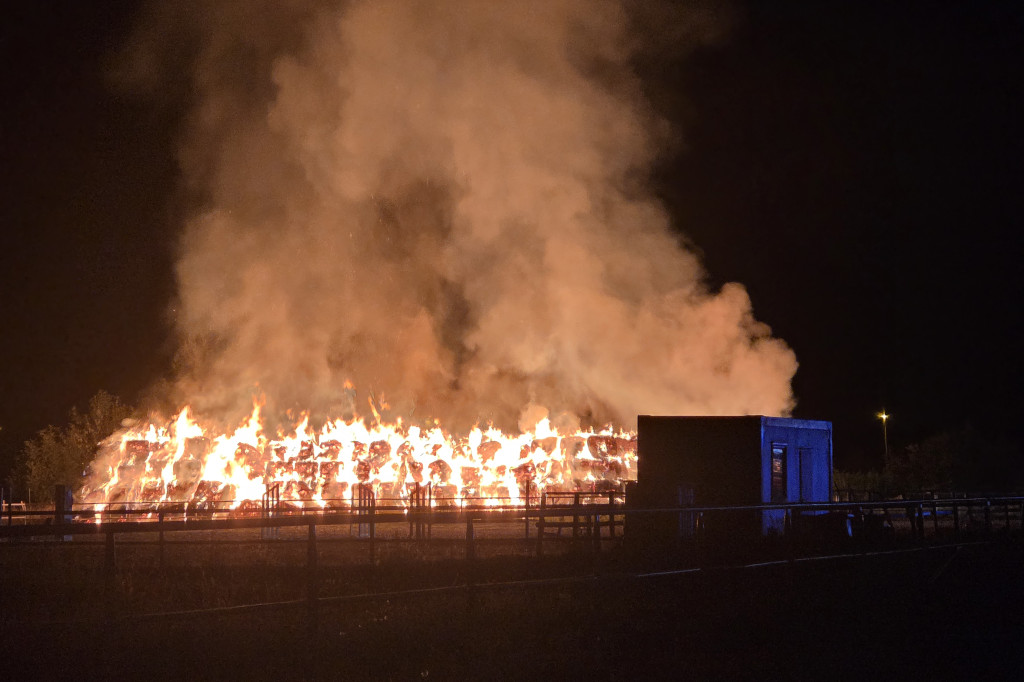 Nocny pożar w Lesznie