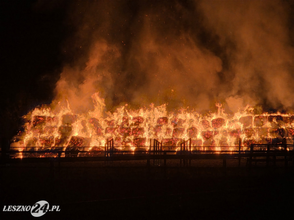 Nocny pożar w Lesznie