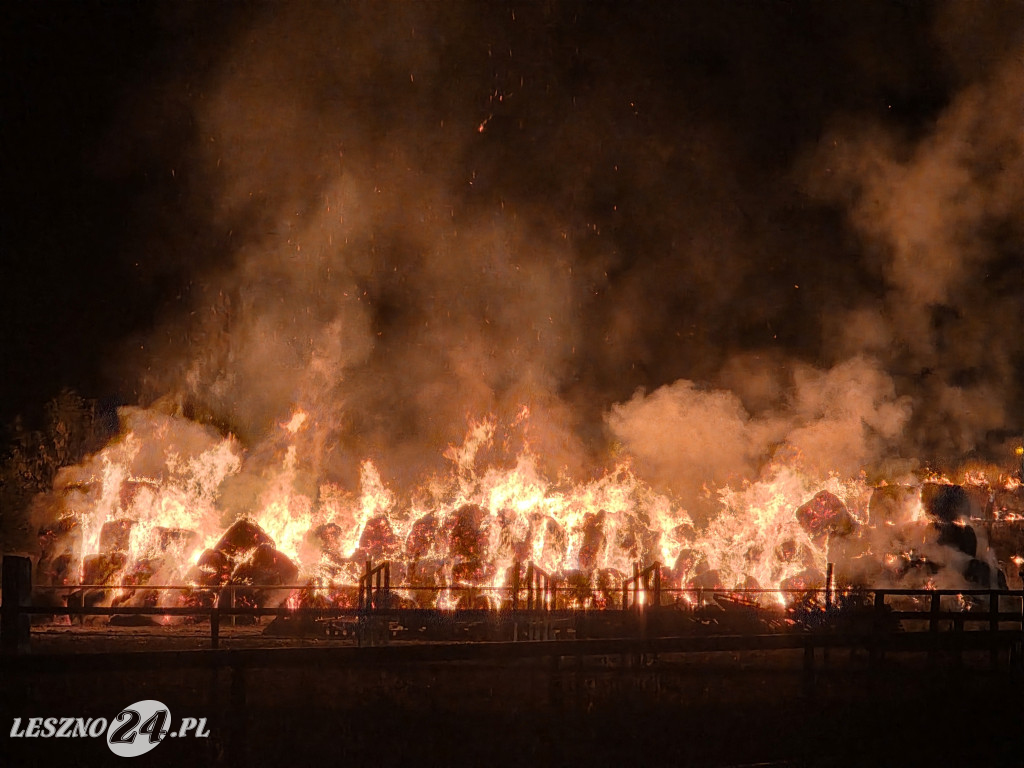 Nocny pożar w Lesznie