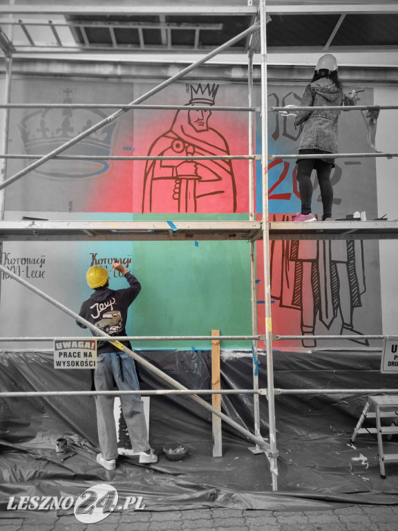 Mural przy ul. Wróblewskiego w Lesznie