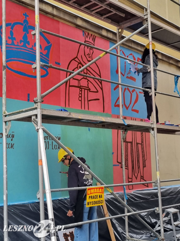 Mural przy ul. Wróblewskiego w Lesznie