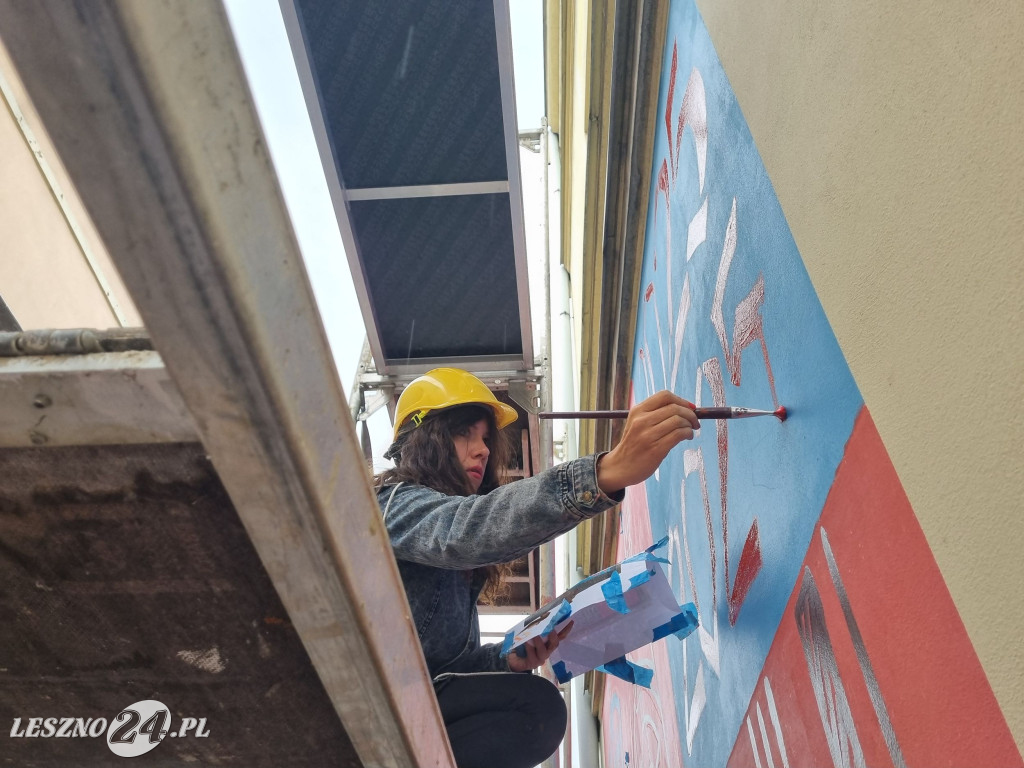 Mural przy ul. Wróblewskiego w Lesznie