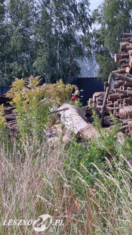 Paliła się suszarnia drewna