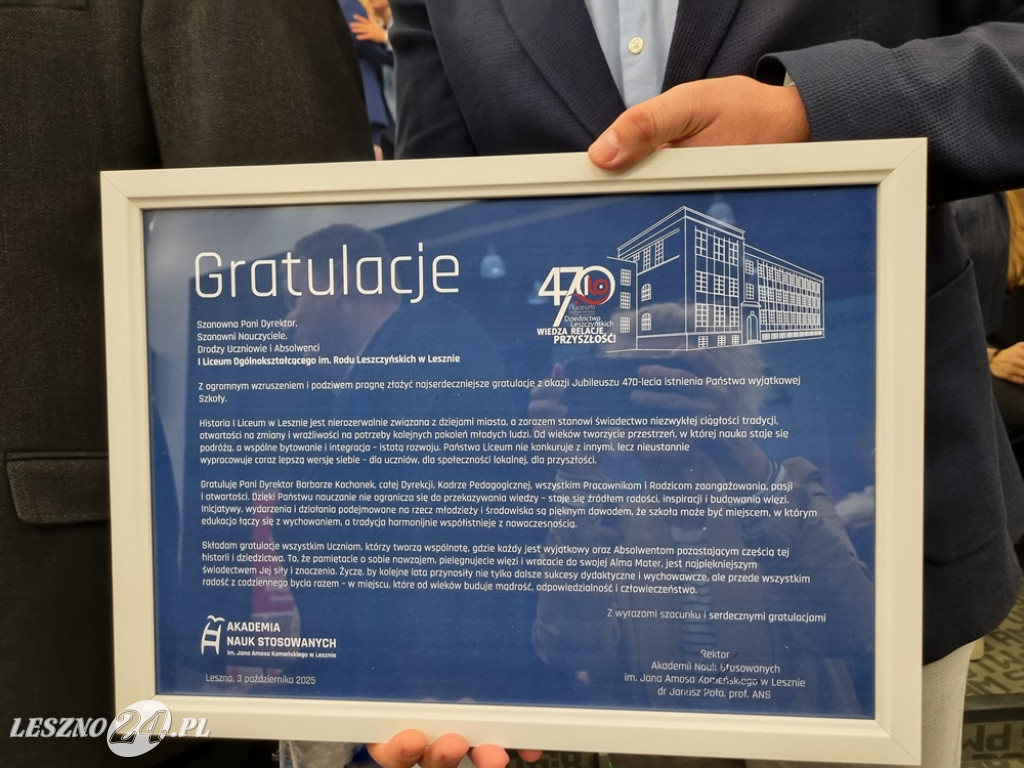 470-lecie I LO w Lesznie
