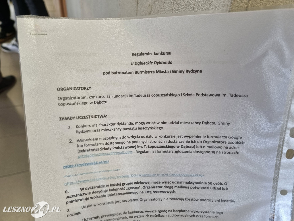 II Dąbieckie Dyktando