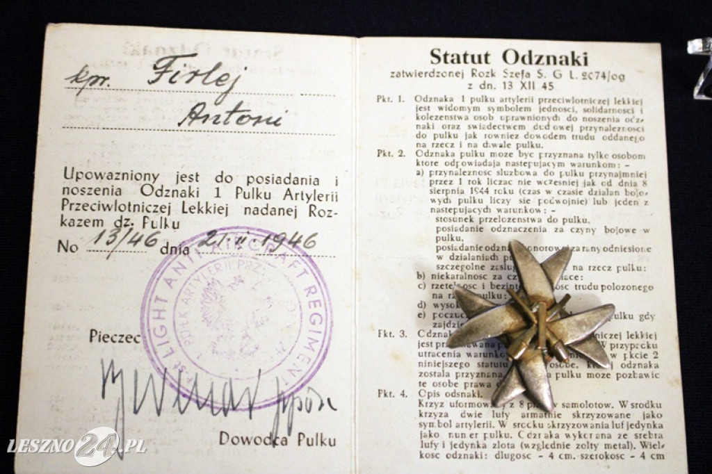 Muzeum w Lesznie otrzymało pamiątki po żołnierzu