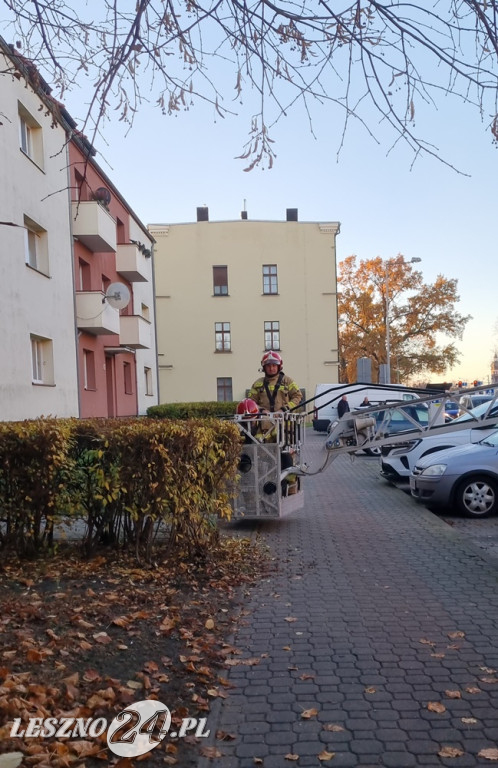 Trzy wozy strażackie przy ul. Dąbrowskiego