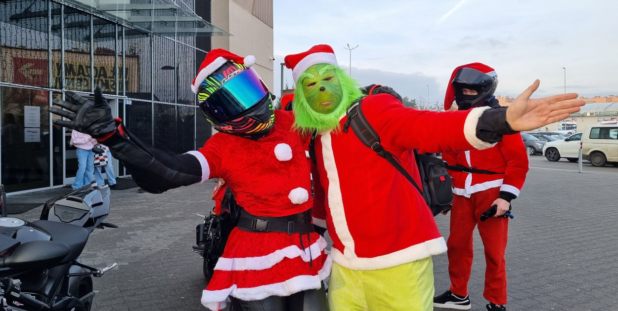 Mikołaje na motocyklach w Lesznie
