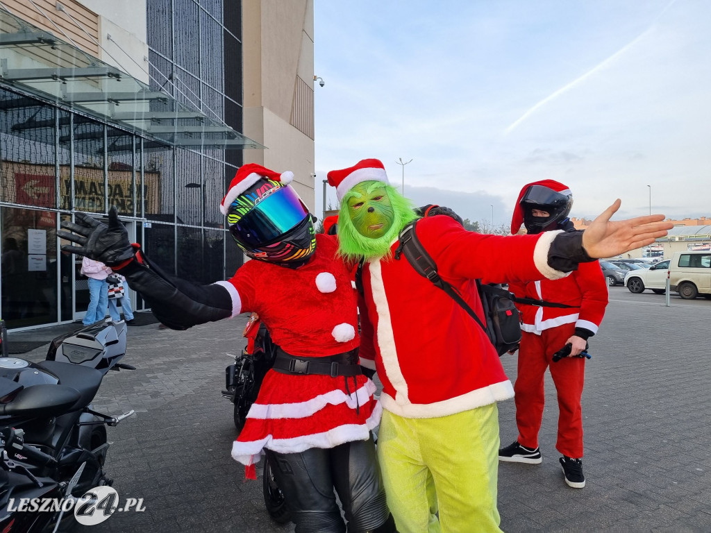 Mikołaje na motocyklach w Lesznie