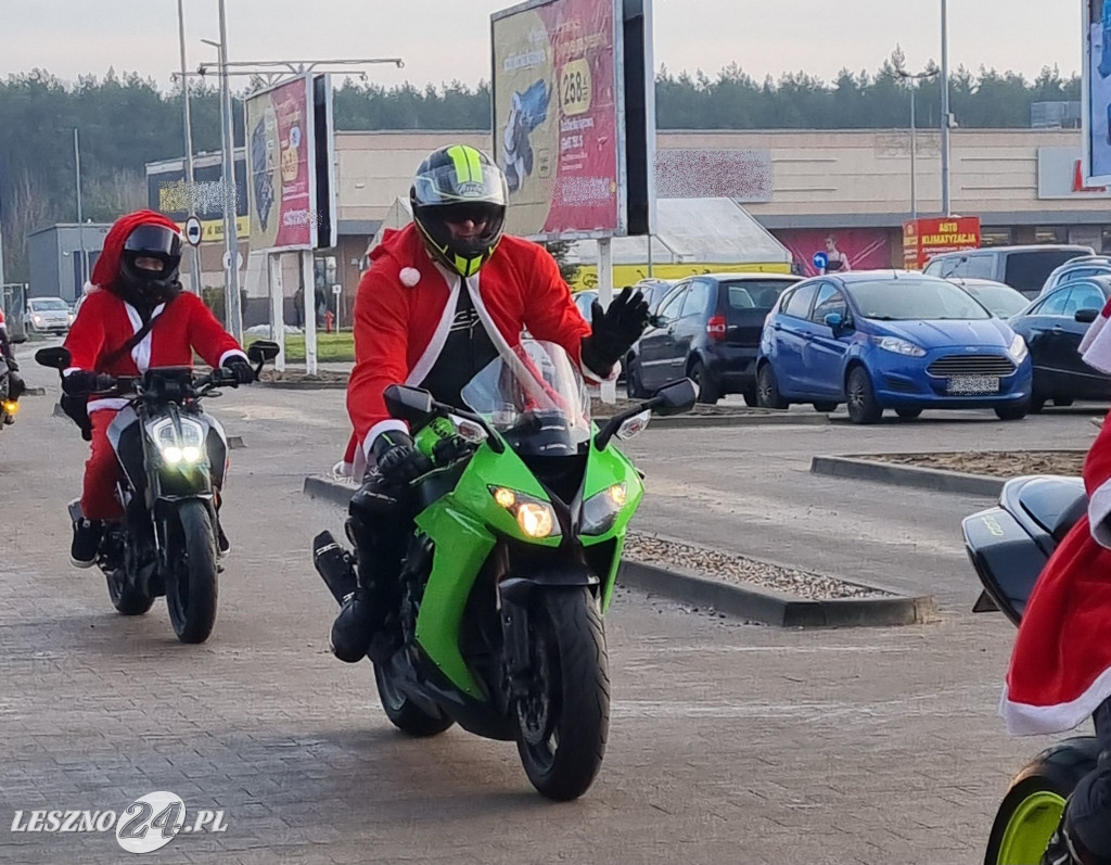 Mikołaje na motocyklach w Lesznie
