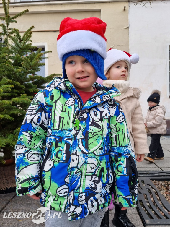 Przedszkolaki ustroiły choinki na Rynku w Rydzynie