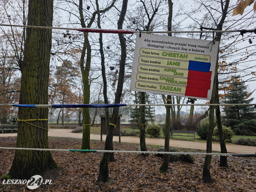 Park linowy Tarzan w MiniZoo w Lesznie