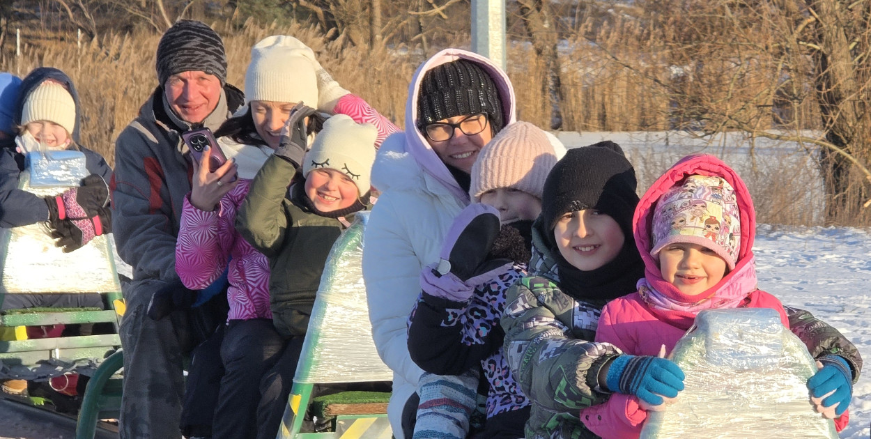 Kulig nad zbiornikiem w Zaborowie