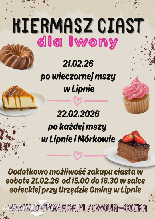 Kiermasz ciasta dla Iwony Giery z Lipna