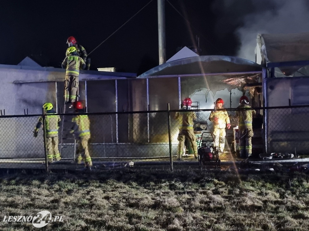 Pożar kotłowni w zakładzie ogrodniczym w Lesznie