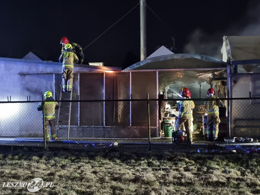 Pożar kotłowni w zakładzie ogrodniczym w Lesznie