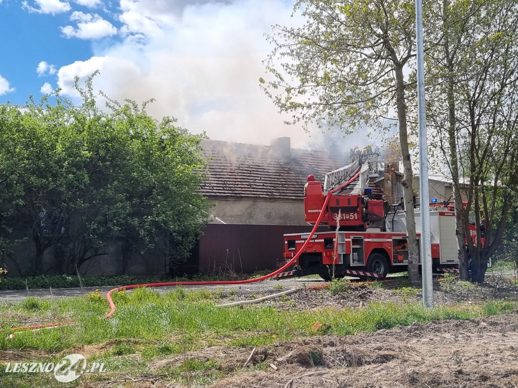Pożar hali warsztatowej w Lipnie
