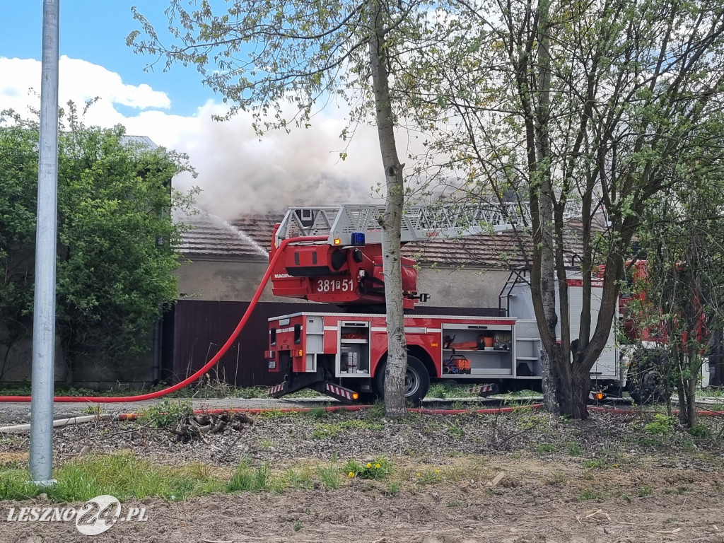 Pożar hali warsztatowej w Lipnie