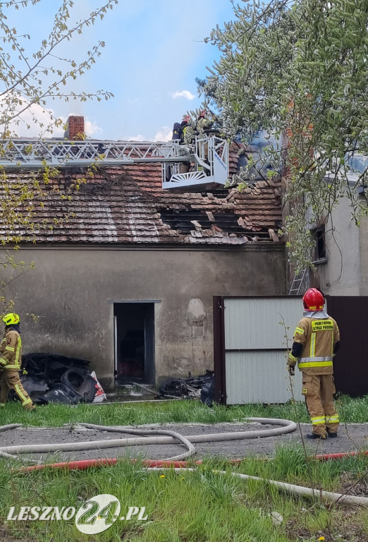 Pożar hali warsztatowej w Lipnie