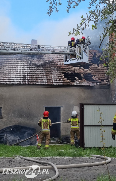Pożar hali warsztatowej w Lipnie