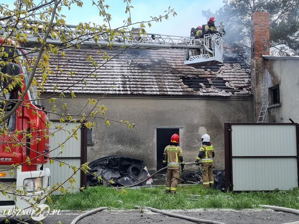 Pożar hali warsztatowej w Lipnie