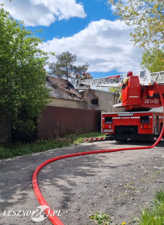 Pożar hali warsztatowej w Lipnie
