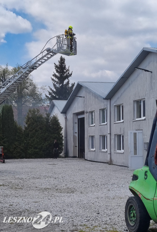 Pożar hali warsztatowej w Lipnie