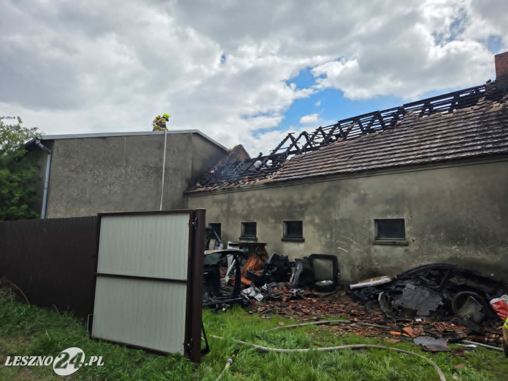 Pożar hali warsztatowej w Lipnie