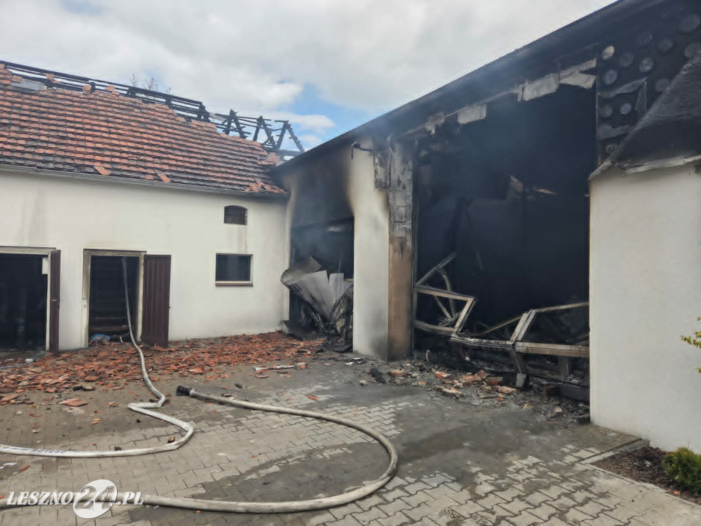 Pożar hali warsztatowej w Lipnie