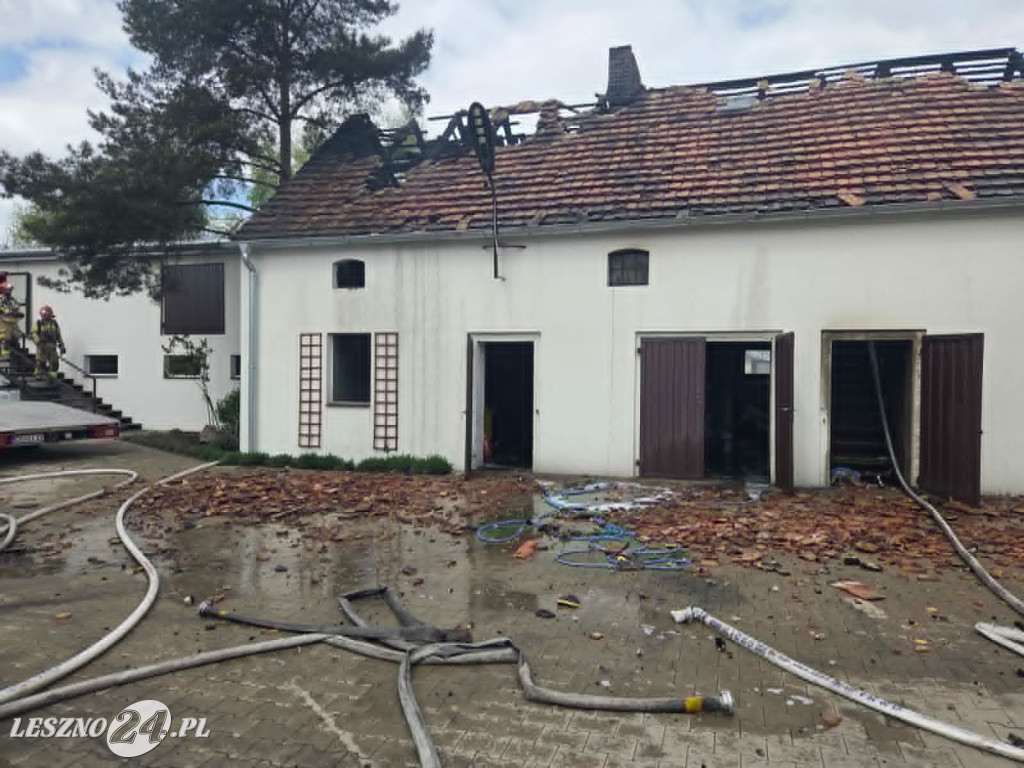 Pożar hali warsztatowej w Lipnie