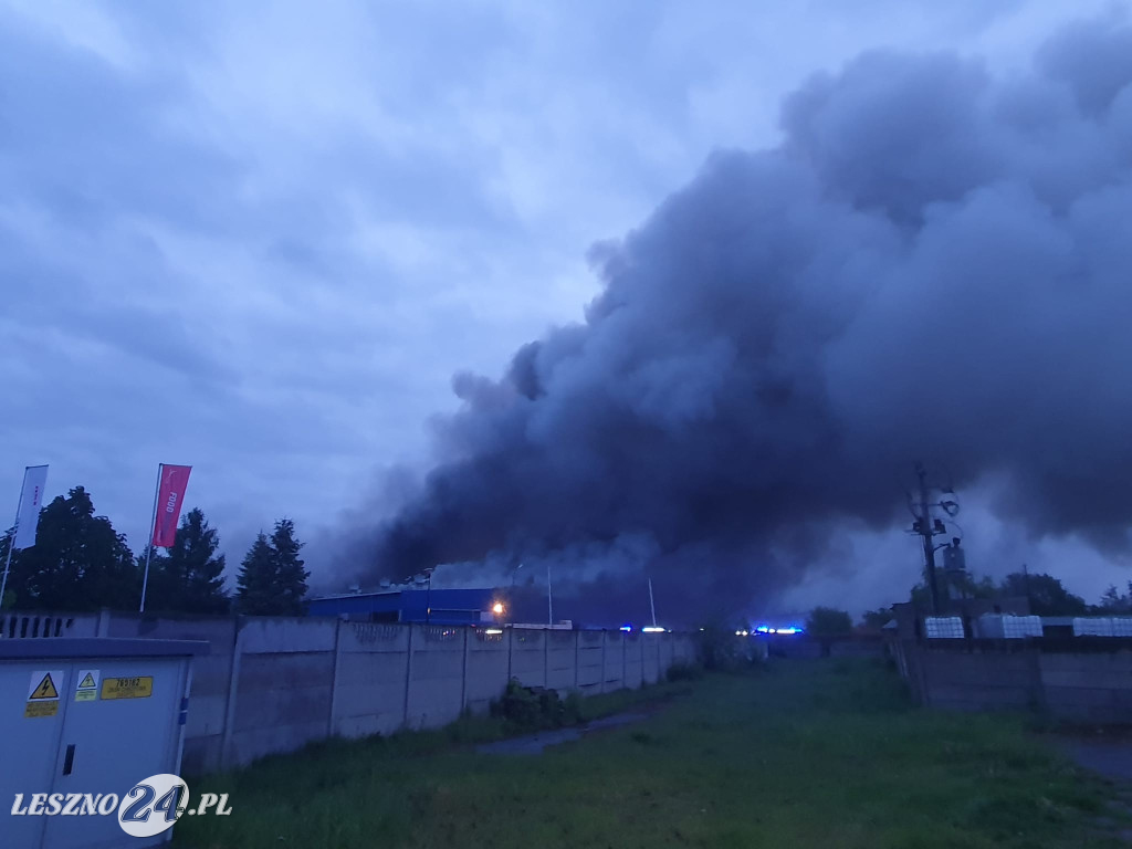 Olbrzymi pożar w zakładzie mięsnym