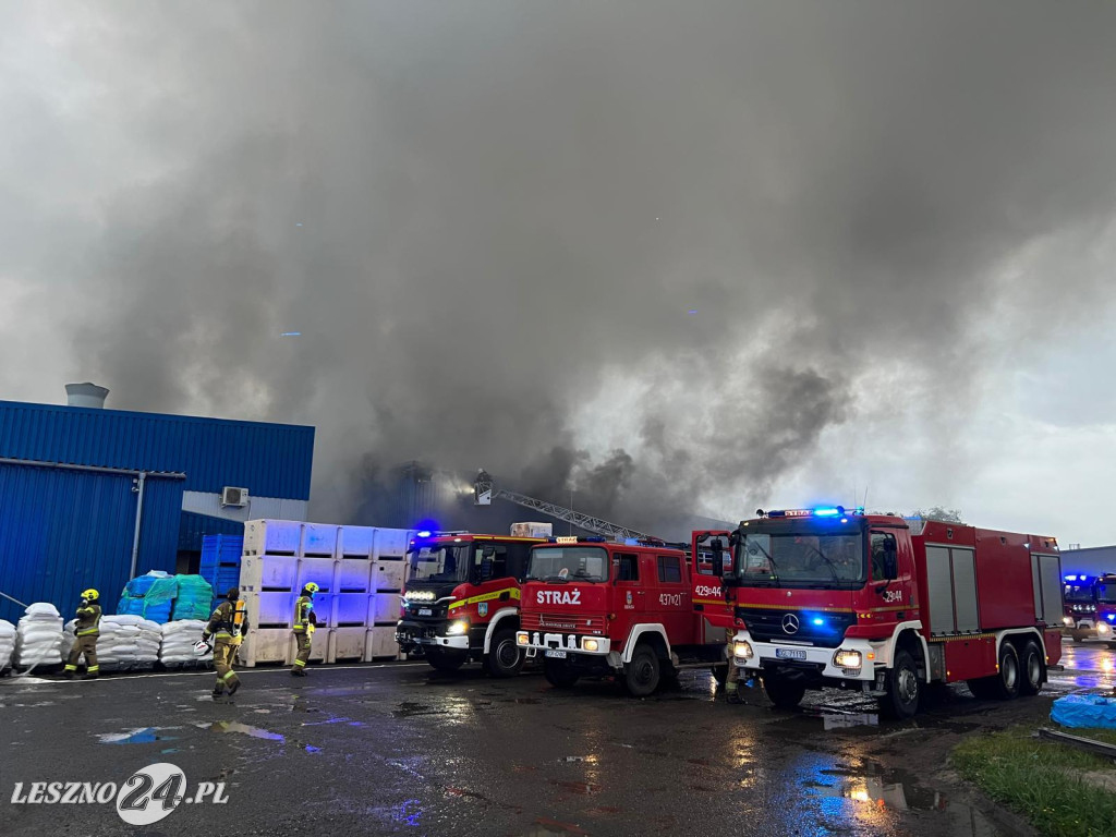 Olbrzymi pożar w zakładzie mięsnym