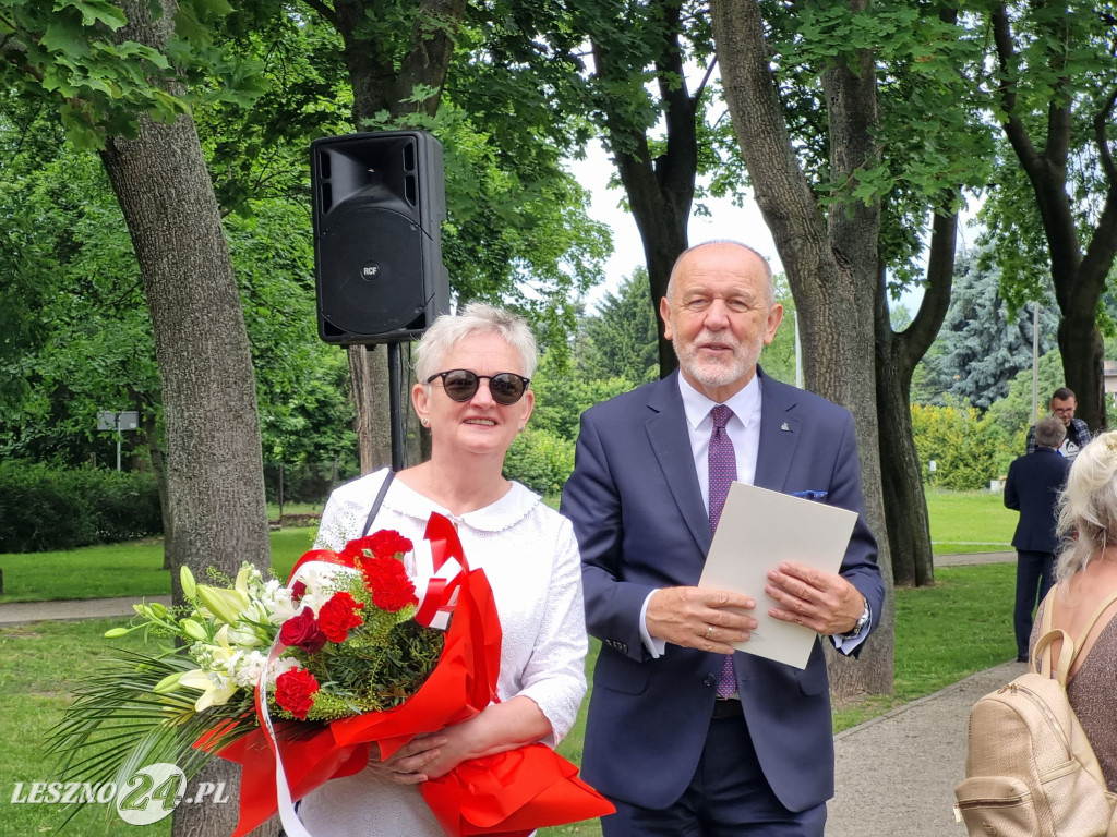 Odsłonięcie tablicy na Skwerze Marii i Lecha Kaczyńskich