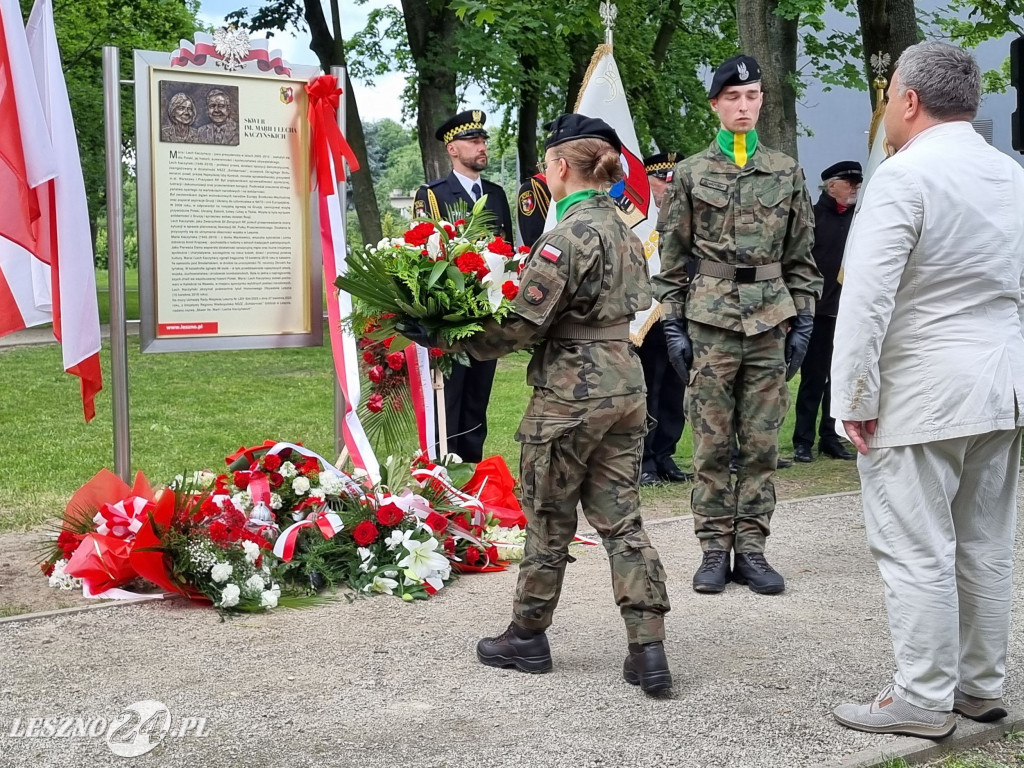 Odsłonięcie tablicy na Skwerze Marii i Lecha Kaczyńskich