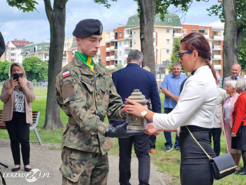 Odsłonięcie tablicy na Skwerze Marii i Lecha Kaczyńskich