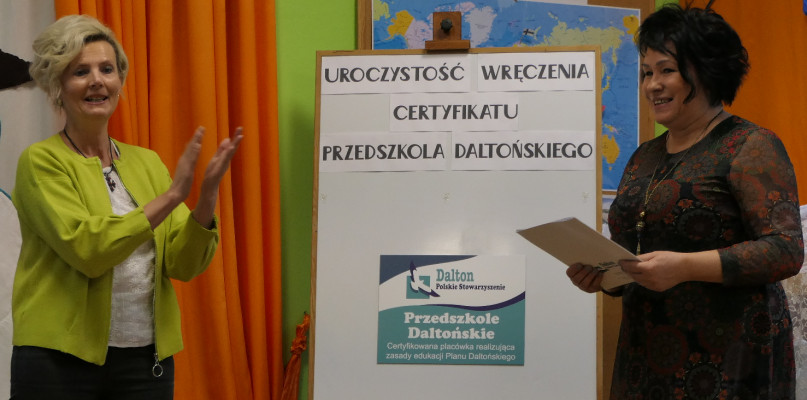 W Lesznie jest tylko jedno Przedszkole Daltońskie. Właśnie otrzymało certyfikat (z
