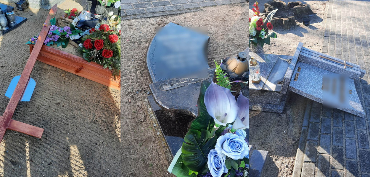 W Świerczynie ktoś zdewastował cmentarz (zdjęcia)