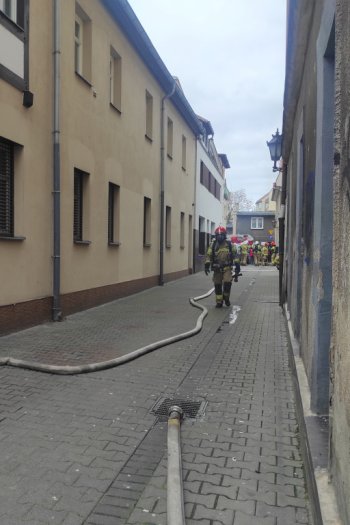 Pożar w centrum Leszna-7112
