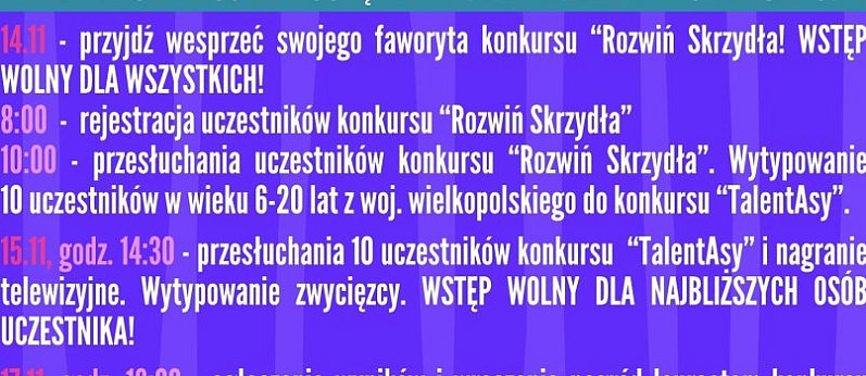 Konkurs Talentów ROZWIŃ SKRZYDŁA oraz TalentAsy