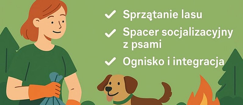 Sprzątanie lasu i spacer socjalizacyjny z psami