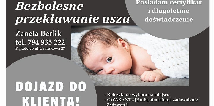 Bezbolesne przekłuwanie uszu z dojazdem do klienta-70568