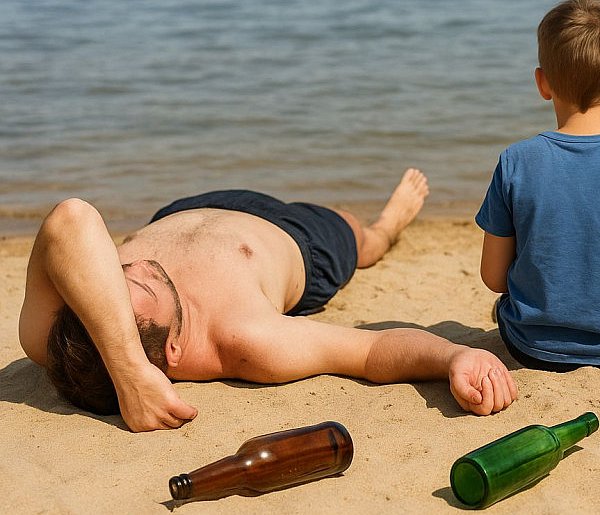 Trzy promile ojca na plaży. Były z nim małe dzieci. Sprawa trafi do sądu-77596