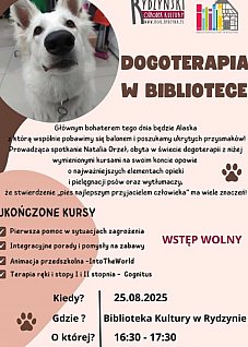 Dogoterapia w bibliotece w Rydzynie