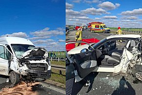 Zderzenie dwóch aut na ekspresówce. Kierowca audi… cofał (zdjęcia)-79395